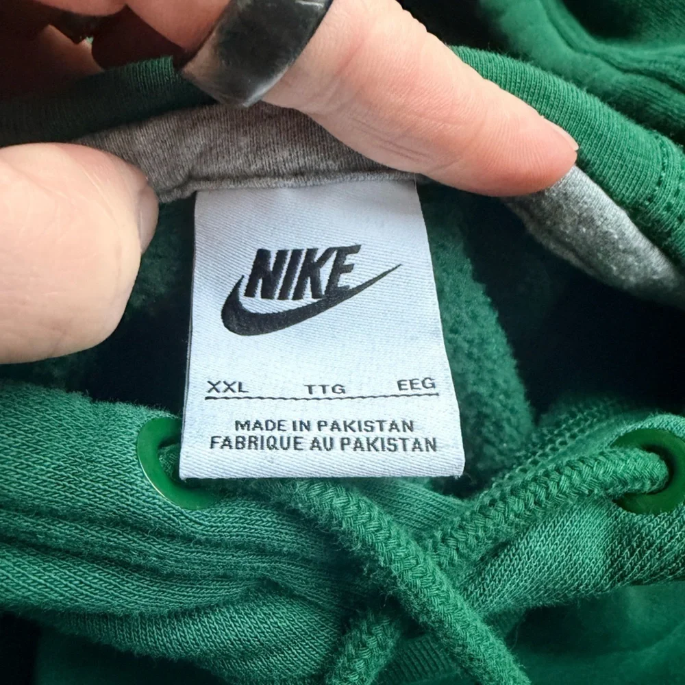 Nike Hooded Sweatshirt in Green Size XXL